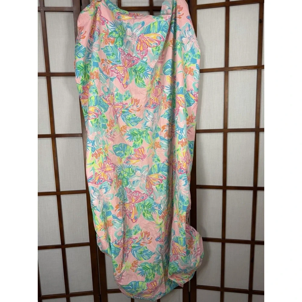 Lilly Pulitzer X Pottery Barn Butterfly Crib Sheet Pink Whimsical Tropical Fairy